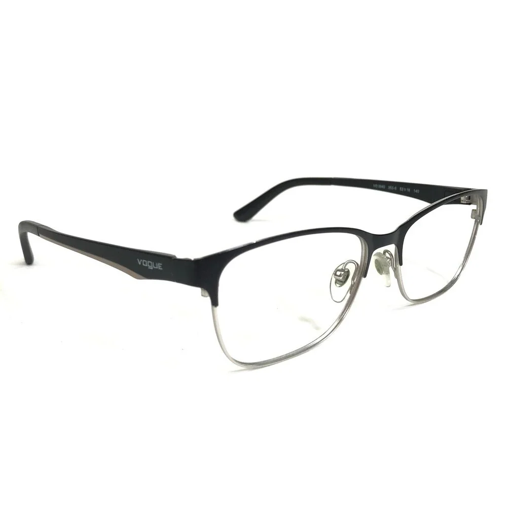 Vogue Eyeglasses Frames VO 3940 352-S Black Silver Square Full Rim 52-16-140